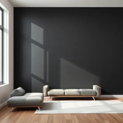 Ciemna ściana w salonie