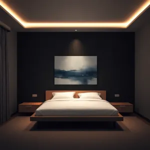 Ciemna ściana w sypialni