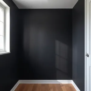 Czarna ściana w małym pokoju