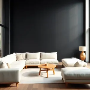 Czarna ściana w salonie aranżacje