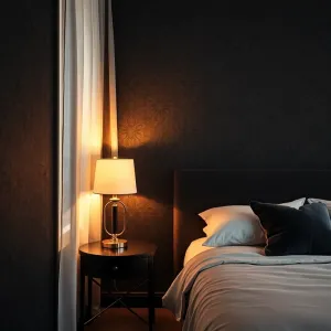 Czarna tapeta do sypialni