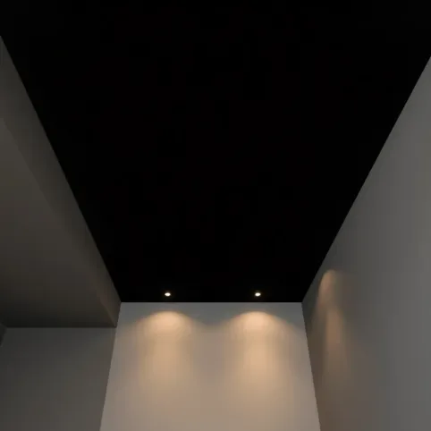 Czarny sufit w niskim pomieszczeniu