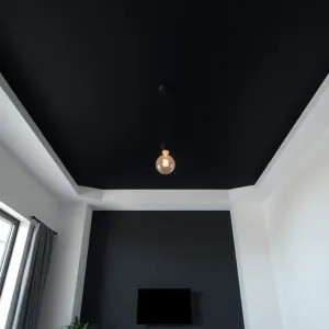 Czarny sufit w pokoju