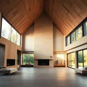 Dom z wysokim sufitem w salonie