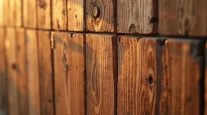 Drewniana ścianka ozdobna