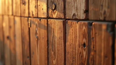 Drewniana ścianka ozdobna