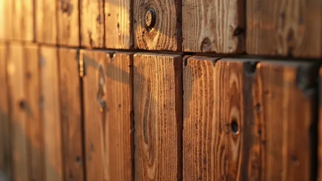 Drewniana ścianka ozdobna