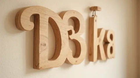 Drewniane imię na ścianę