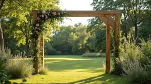 Drewniany stelaż na ściankę weselna