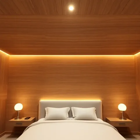 Drewniany sufit w sypialni