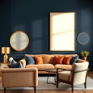 Granatowe ściany inspiracje