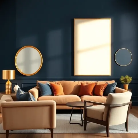 Granatowe ściany inspiracje