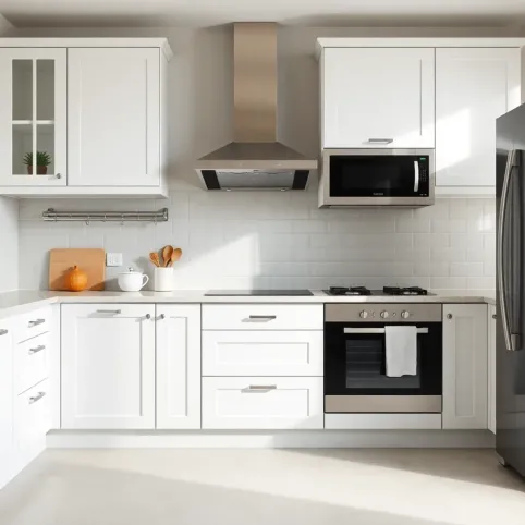 Jaki kolor ścian do biało szarych mebli w kuchni