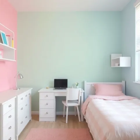 Jaki kolor ścian do białych mebli w pokoju młodzieżowym