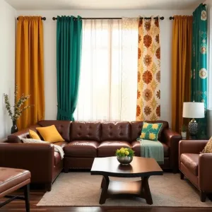 Jakie zasłony do białych ścian i brązowych mebli