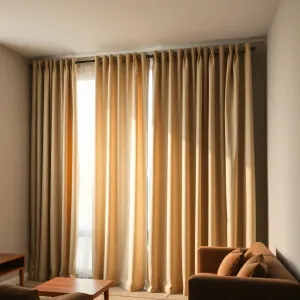 Jakie zasłony do szarych ścian i brązowych mebli