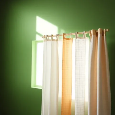 Jakie zasłony do zielonych ścian