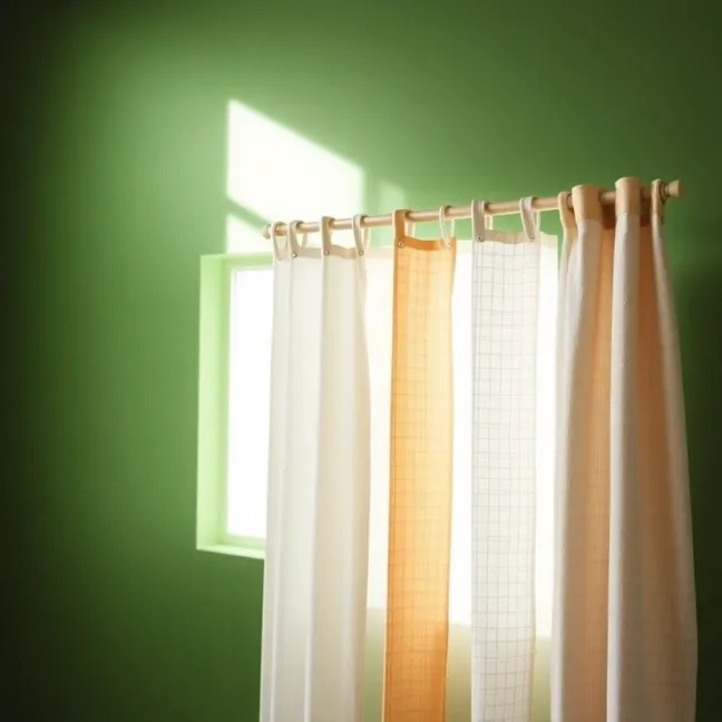 Jakie zasłony do zielonych ścian