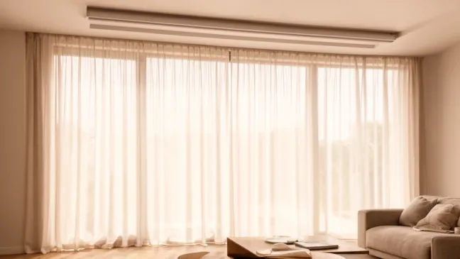 karnisz schowany w suficie podwieszanym