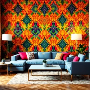 Kolorowa tapeta do salonu