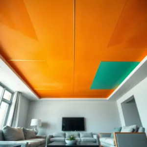 Kolorowy sufit w salonie