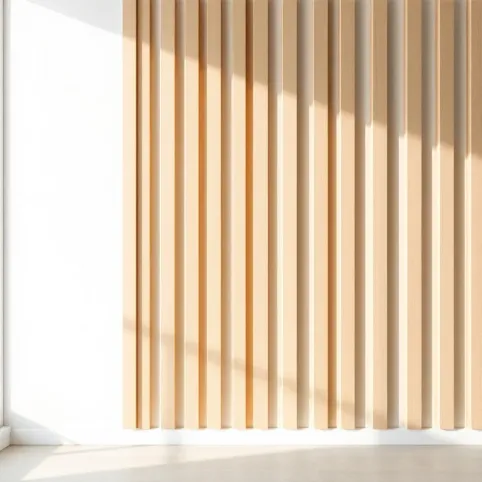 Lamele na białej ścianie