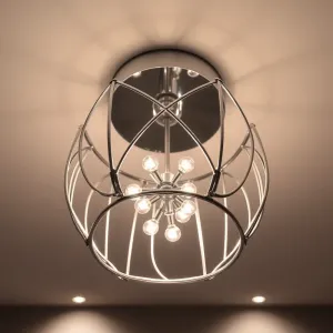 Lampa sufitowa srebrna do salonu