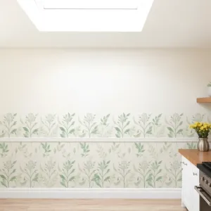 Lamperia z tapety w kuchni