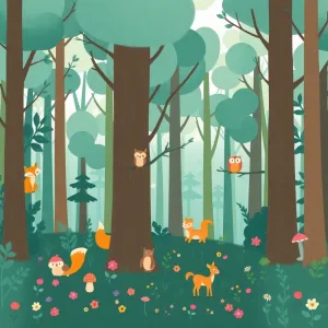 Leśna Tapeta dla dzieci