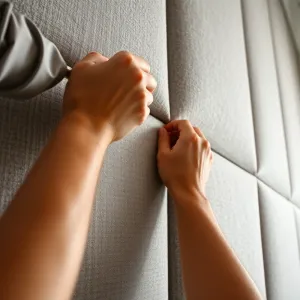 Montaż paneli tapicerowanych na ścianie