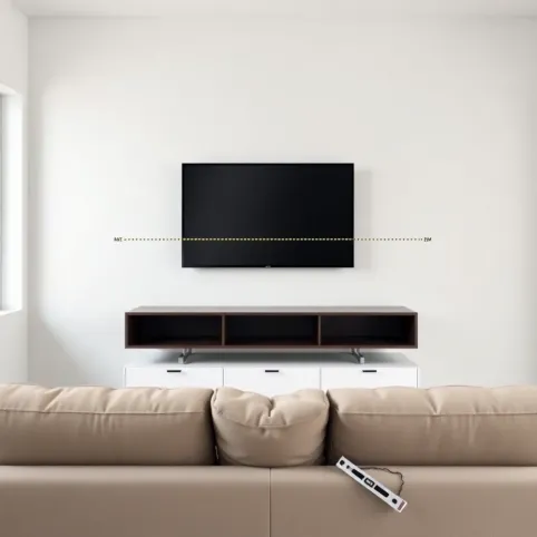Na jakiej wysokości telewizor na ścianie