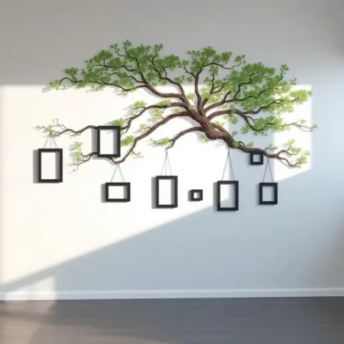Naklejka na ścianę drzewo z ramkami