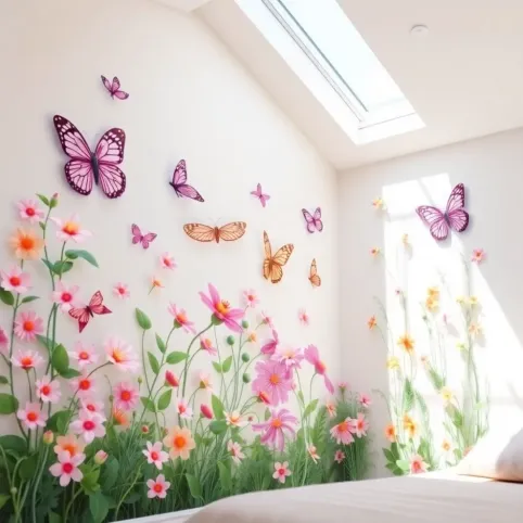 Naklejki na ścianę 3D dla dziewczynek