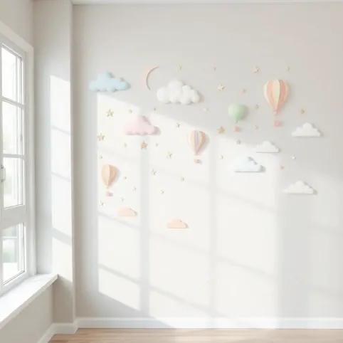 Naklejki na ścianę dla dzieci pastelowe