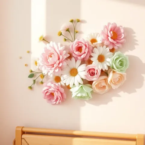 Naklejki na ścianę dla dziewczynki kwiaty