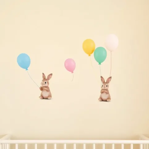 Naklejki na ścianę króliczki z balonami
