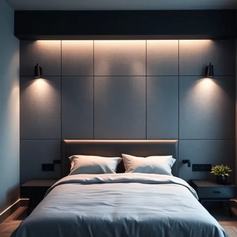 Nowoczesna ściana w sypialni