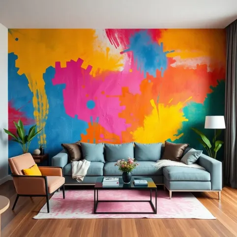 Nowoczesne malowanie ścian w salonie