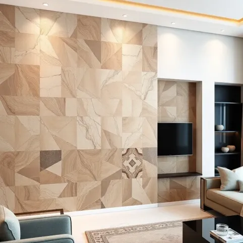 Nowoczesne płytki do salonu na ścianę