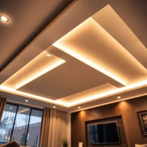 Nowoczesne sufity podwieszane w salonie