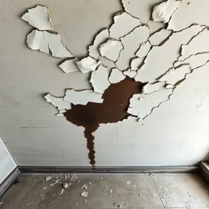 Odpadający tynk z sufitu na balkonie