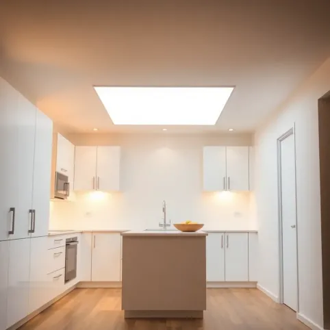 Oświetlenie sufitowe małej kuchni