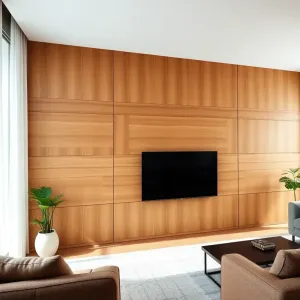 Panele drewniane na ścianę w salonie