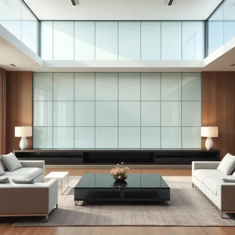 Panele szklane na ścianę w salonie