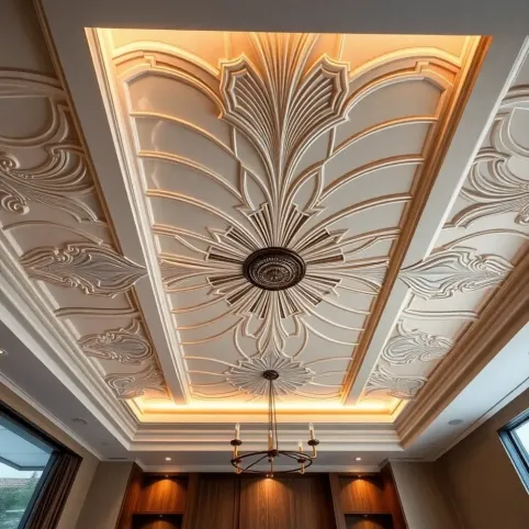 Piękny sufit w salonie