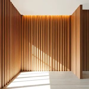 Pionowe listwy drewniane na ścianę