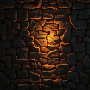 Podświetlana ściana z kamienia