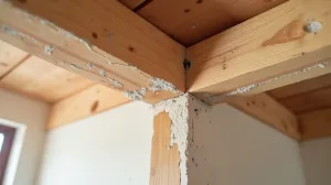 Połączenie ściany działowej ze stropem drewnianym