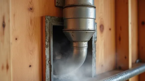Przejście komina przez ścianę drewnianą