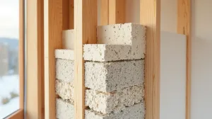 Przekrój ściany szkieletowej drewnianej